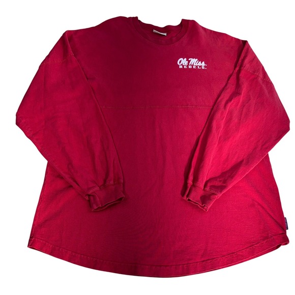 VTG Spirit Jersey Ole Miss Rebels Size XL Red Long Sleeve Hotty Toddy RN131422 - Picture 2 of 15